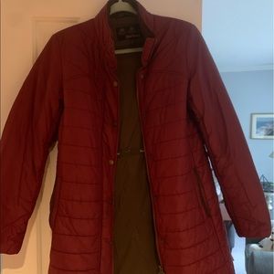 Red Barbour coat